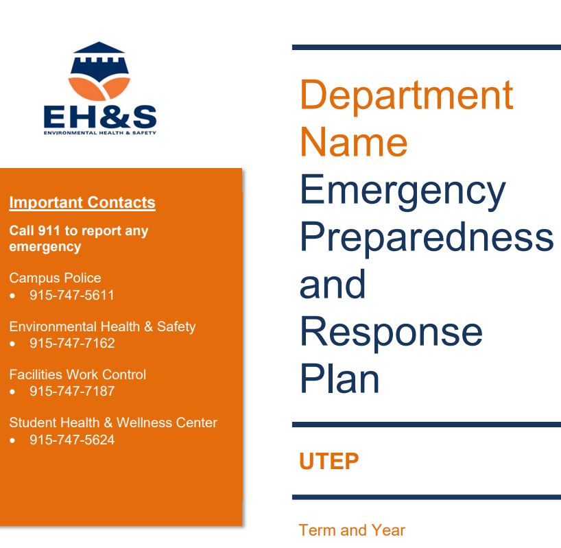 Department Emergency Plan Template